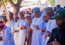 Gov. Radda at Funeral Prayers Of Hajiya Diya Matazu in Kaduna